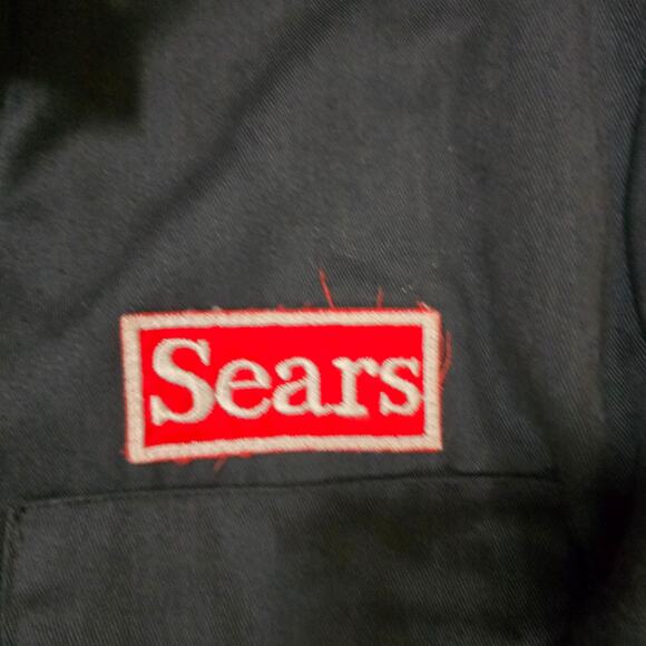 Vintage Sears Coveralls M Black Jumpsuit Industrial Uniform Workwear 80s - Picture 7 of 15